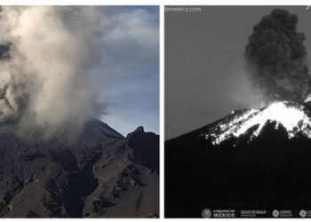 Popocatépetl registra nueva explosión, lanza fumarola de 1.5 kilómetros