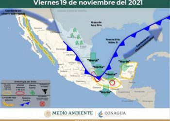 Frente Frío 9: Bajas temperaturas y lluvias para este sábado 20 de noviembre