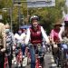 Sheinbaum recorre a pie y en bici la avenida México-Tenochtitlan