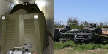 Blindados, sigilosos y hechos para la guerra urbana: así son por dentro los camiones monstruos del CJNG que la Guardia Nacional destruyó