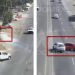 ¡Reflejos felinos! Hombre que observó un accidente vial esquiva a un auto que iba hacia él | VIDEO