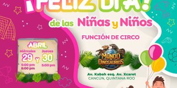 Invitan a niñas y niños de Cancún a disfrutar “Mundo de Dinosaurios”