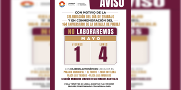 Cerrarán cajas y módulos en el Ayuntamiento Benito Juárez en días inhábiles