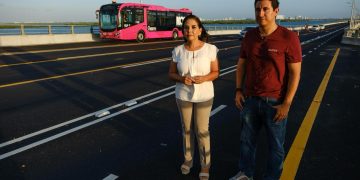 Supervisa Mara Lezama pruebas de Ruta 27 en Puente Nichupté