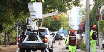 Renuevan iluminación del Parque Aurora para reforzar seguridad en la SM 44
