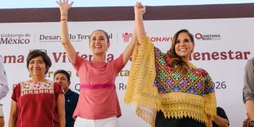 Sheinbaum y Mara Lezama entregan viviendas del Bienestar