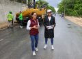 Ana Paty Peralta supervisa avance de rehabilitación de la avenida Nazareth